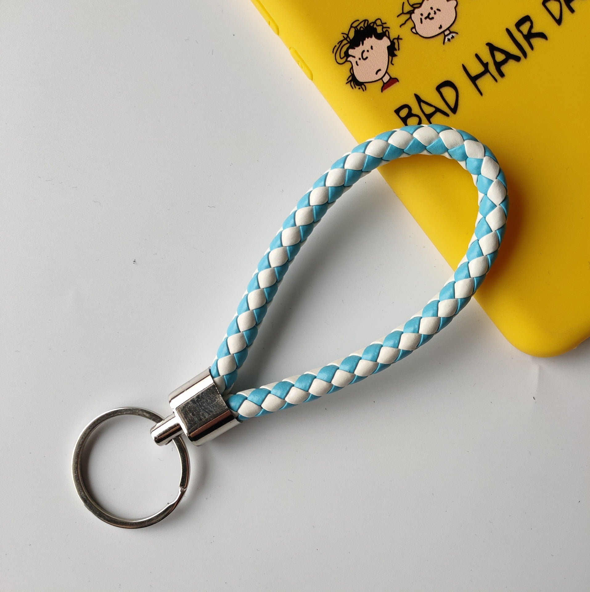 Wholesale Braided Color Leather Rope Keychain