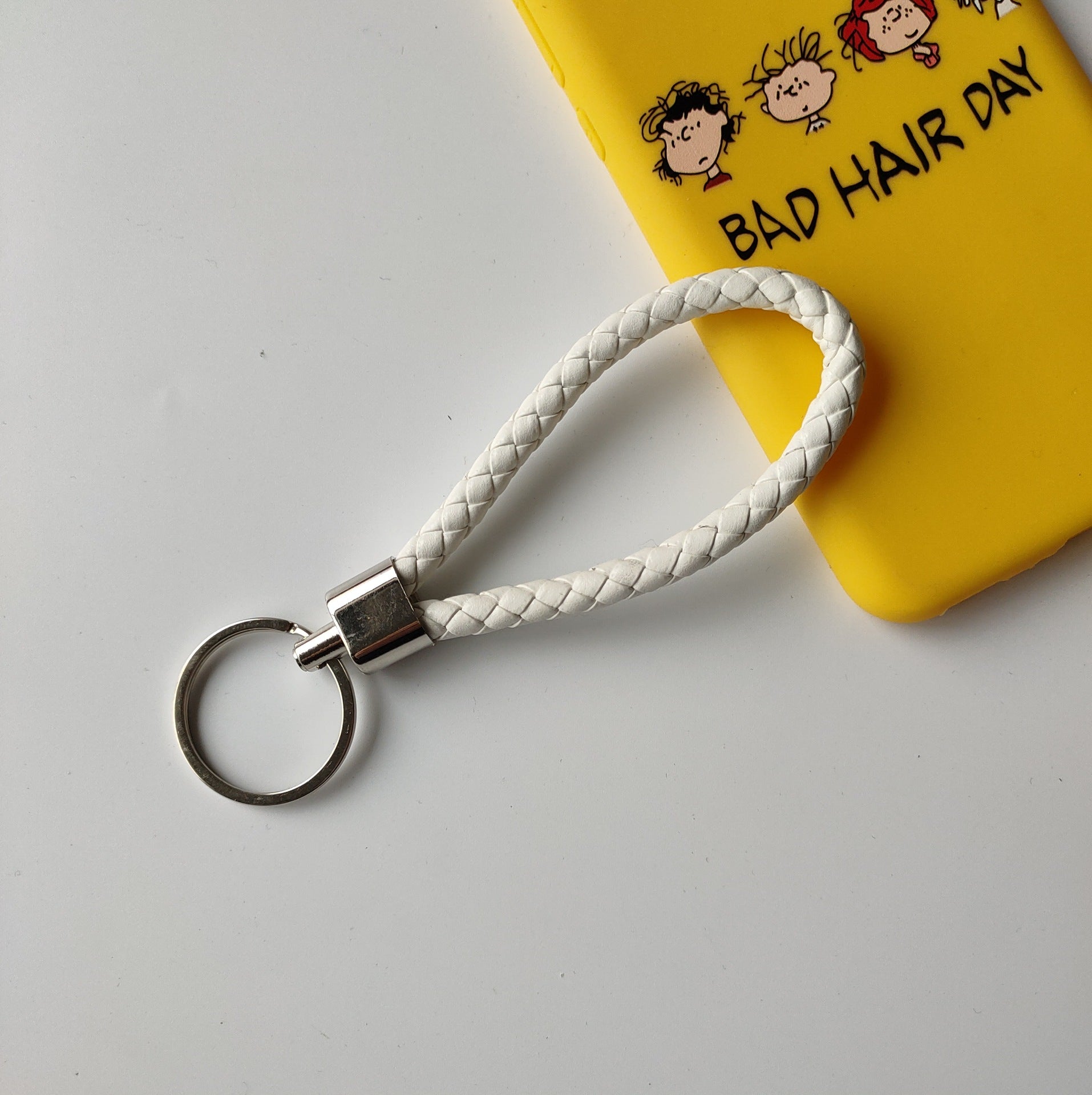 Wholesale Braided Color Leather Rope Keychain
