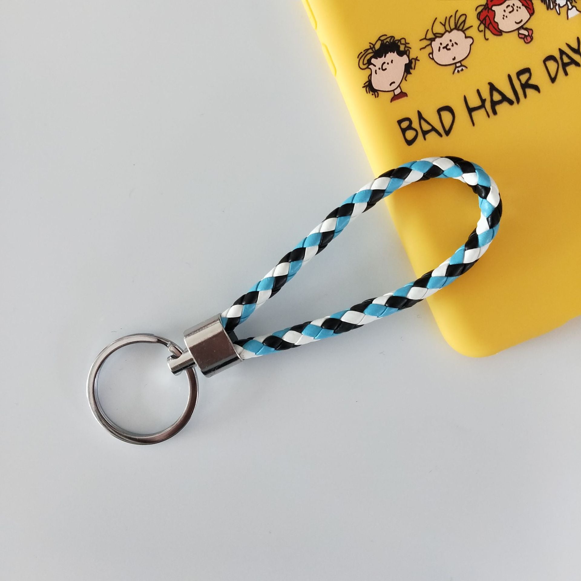 Wholesale Braided Color Leather Rope Keychain