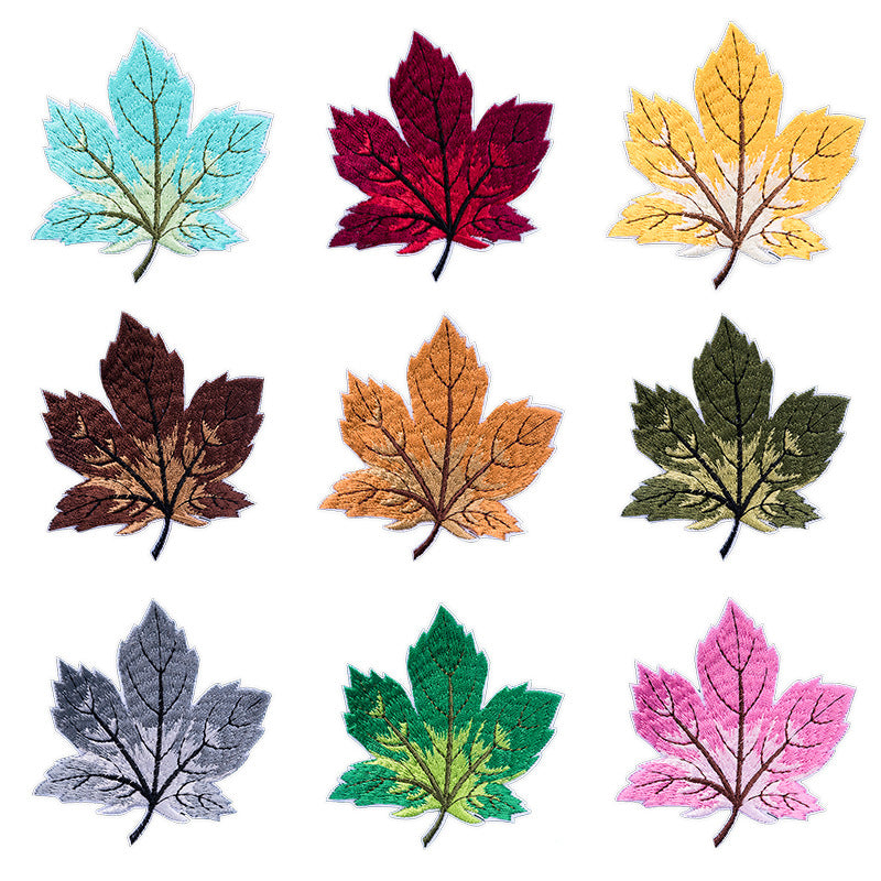 Wholesale Cartoon Maple Leaf Embroidered Fabric Patch Badge
