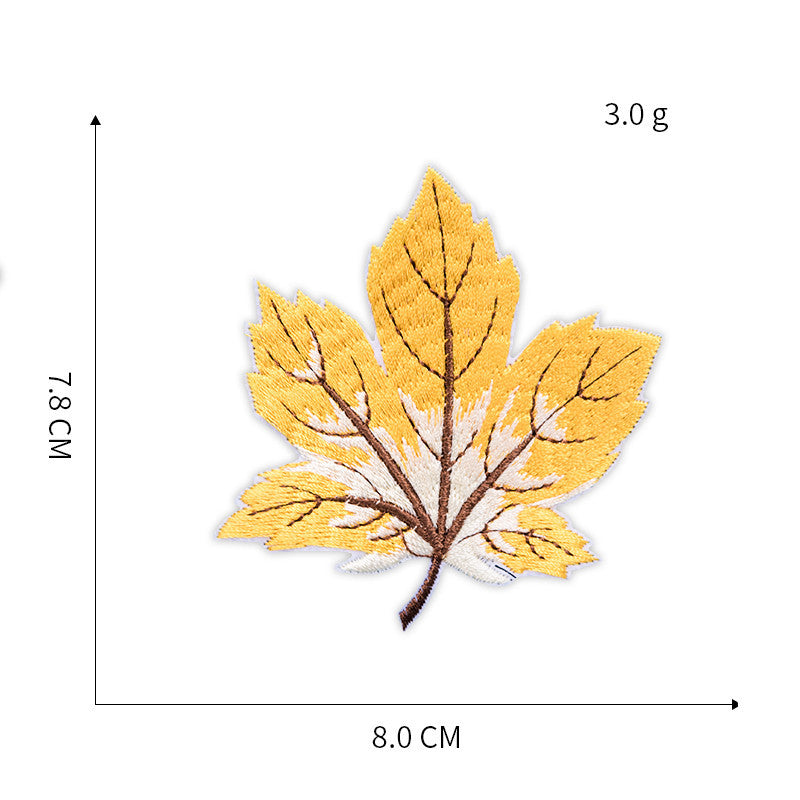 Wholesale Cartoon Maple Leaf Embroidered Fabric Patch Badge