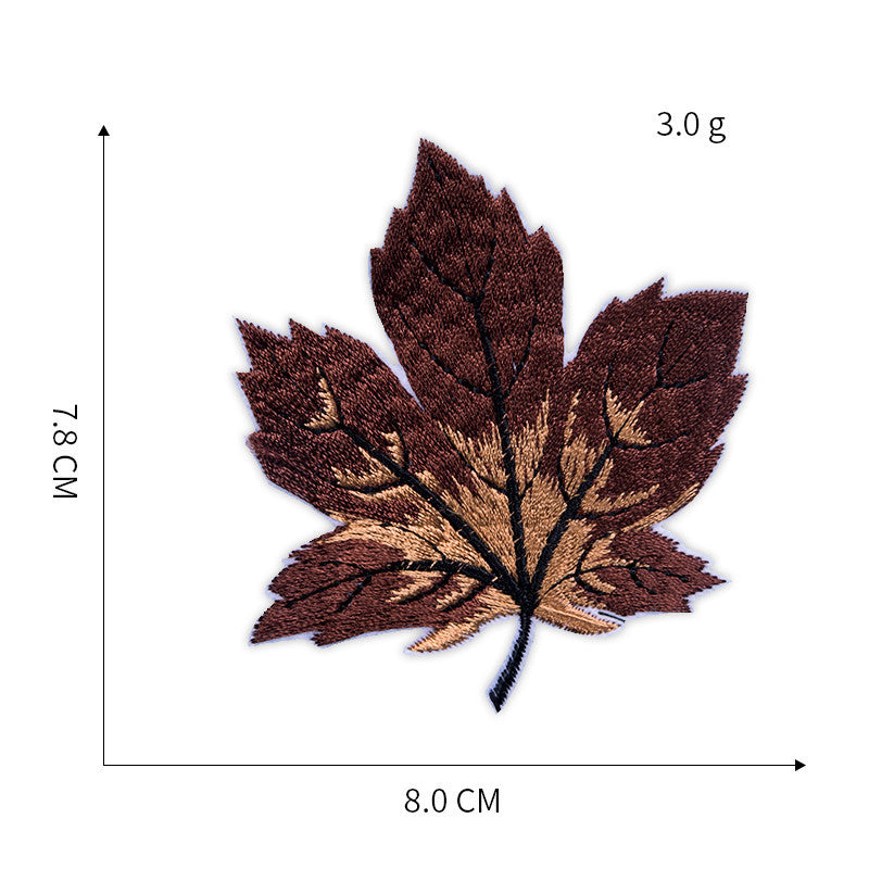 Wholesale Cartoon Maple Leaf Embroidered Fabric Patch Badge