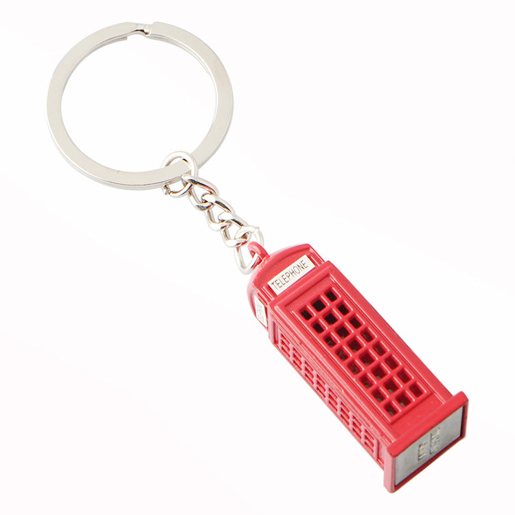 Wholesale Red Bus Postbox Telephone booth Zinc Alloy Keychain