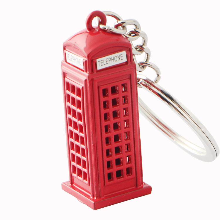 Wholesale Red Bus Postbox Telephone booth Zinc Alloy Keychain