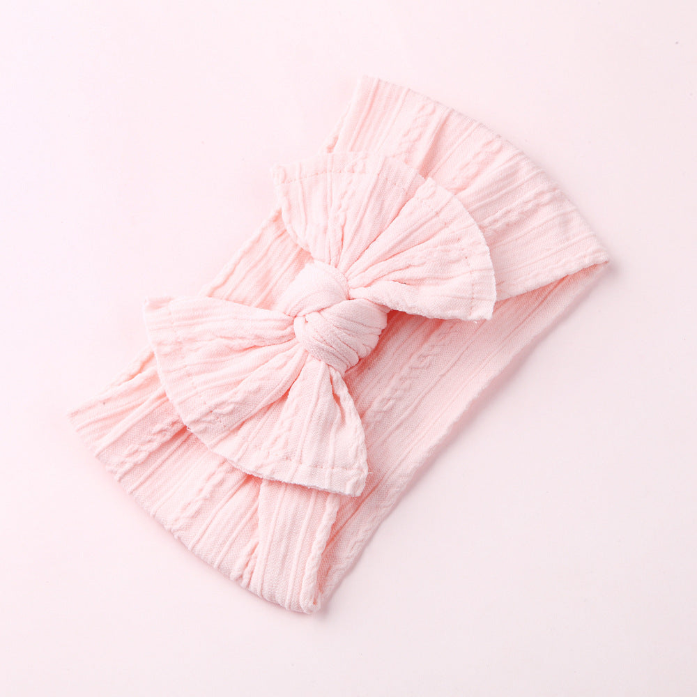 Wholesale Nylon baby elastic jacquard wide bow headband