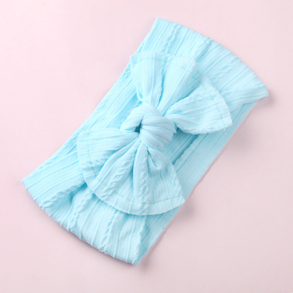 Wholesale Nylon baby elastic jacquard wide bow headband