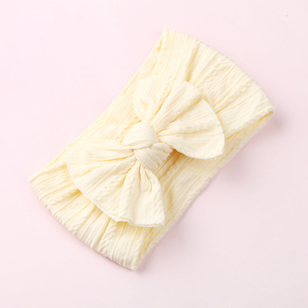 Wholesale Nylon baby elastic jacquard wide bow headband