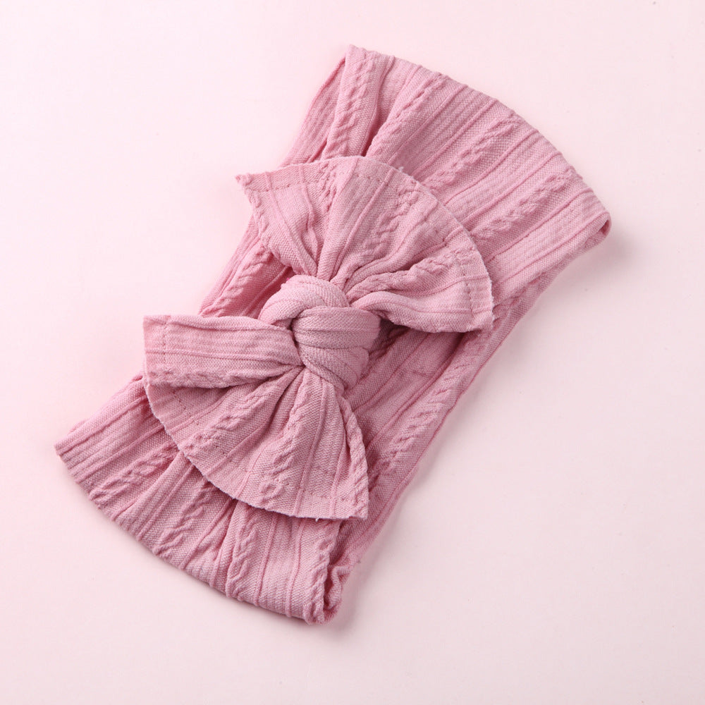 Wholesale Nylon baby elastic jacquard wide bow headband
