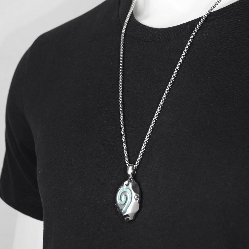 Wholesale Stylish Spiral Pendant Necklace In Titanium Steel Unisex Hip Hop Jewelry Accessory For Everyday Wear And Boutique Resale