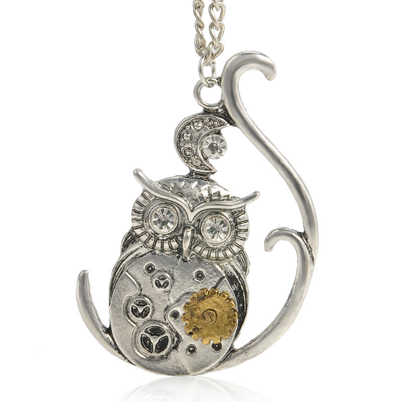 Wholesale Steampunk heart-shaped mechanical gear animal necklace