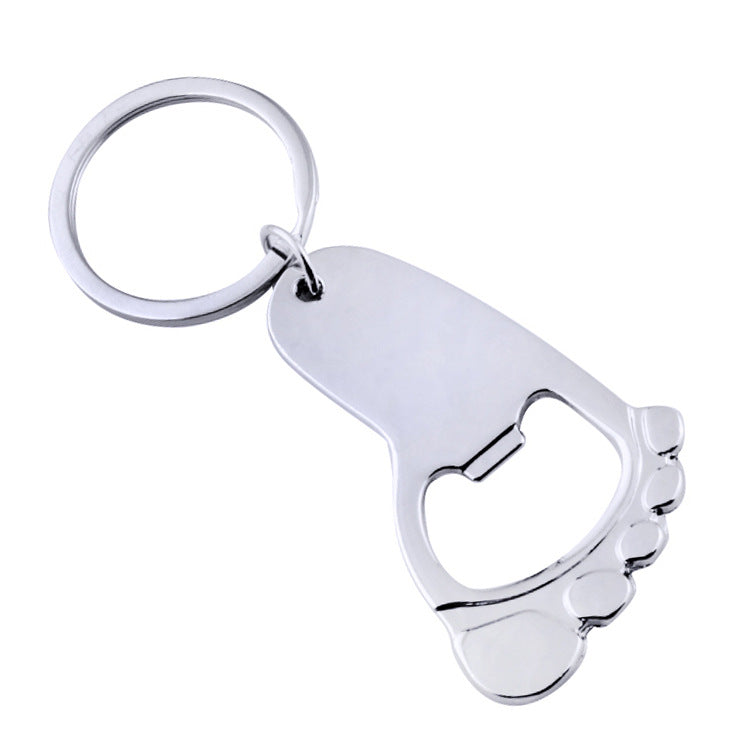 Wholesale Small Foot Metal Bottle Opener Key Ring