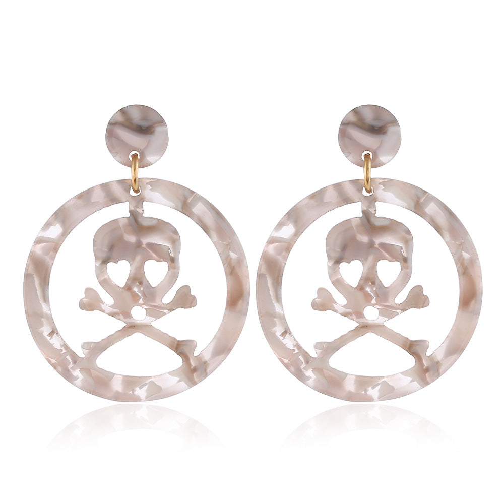 Wholesale Halloween Skull Acetate Earrings