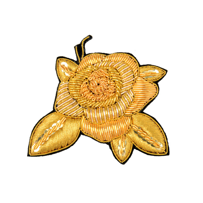 Wholesale DIY Hand Embroidered Indian Silk Cloth Patch Rose Flower Hat Clothing Accessories