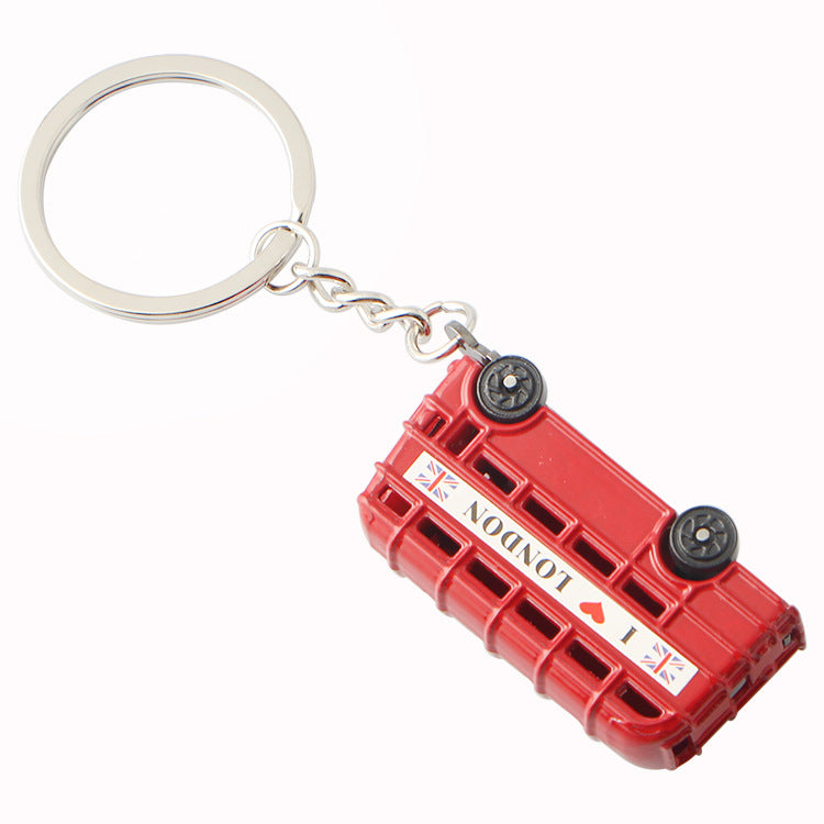 Wholesale Red Bus Postbox Telephone booth Zinc Alloy Keychain