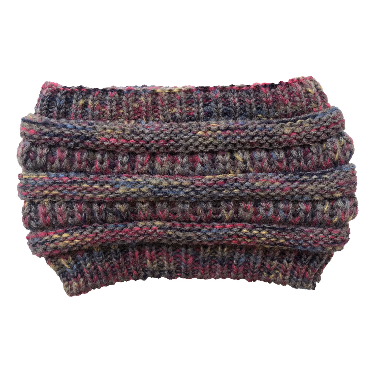 Wholesale 3pcs Plush wool knitted colorful ponytail headband pullover hat