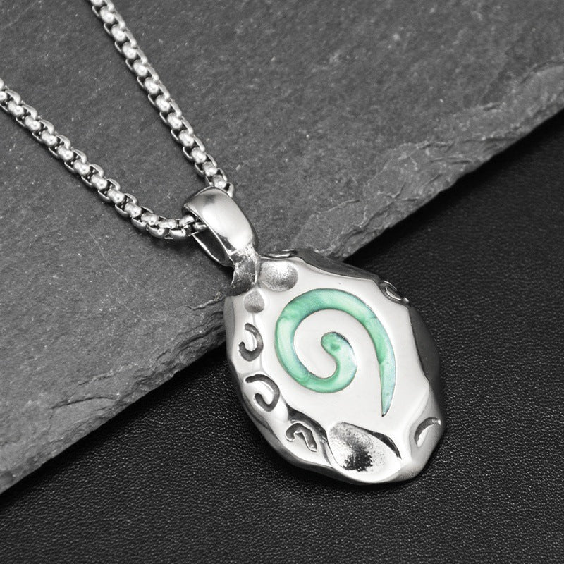 Wholesale Stylish Spiral Pendant Necklace In Titanium Steel Unisex Hip Hop Jewelry Accessory For Everyday Wear And Boutique Resale