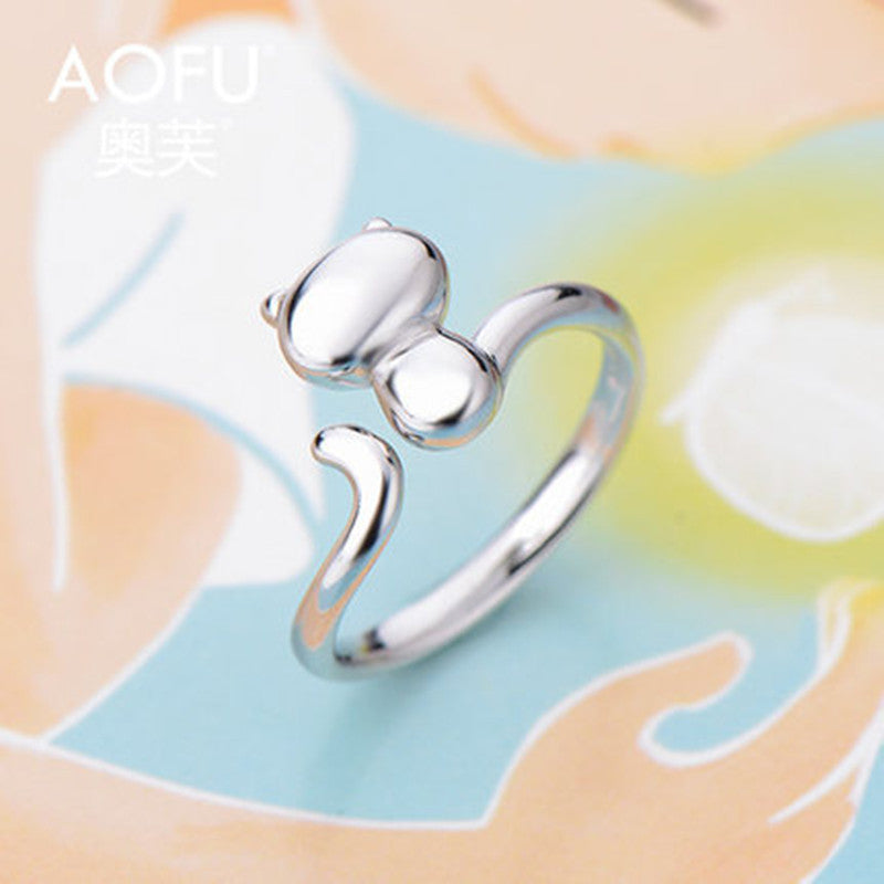Wholesale Simple cute kitten ring for women