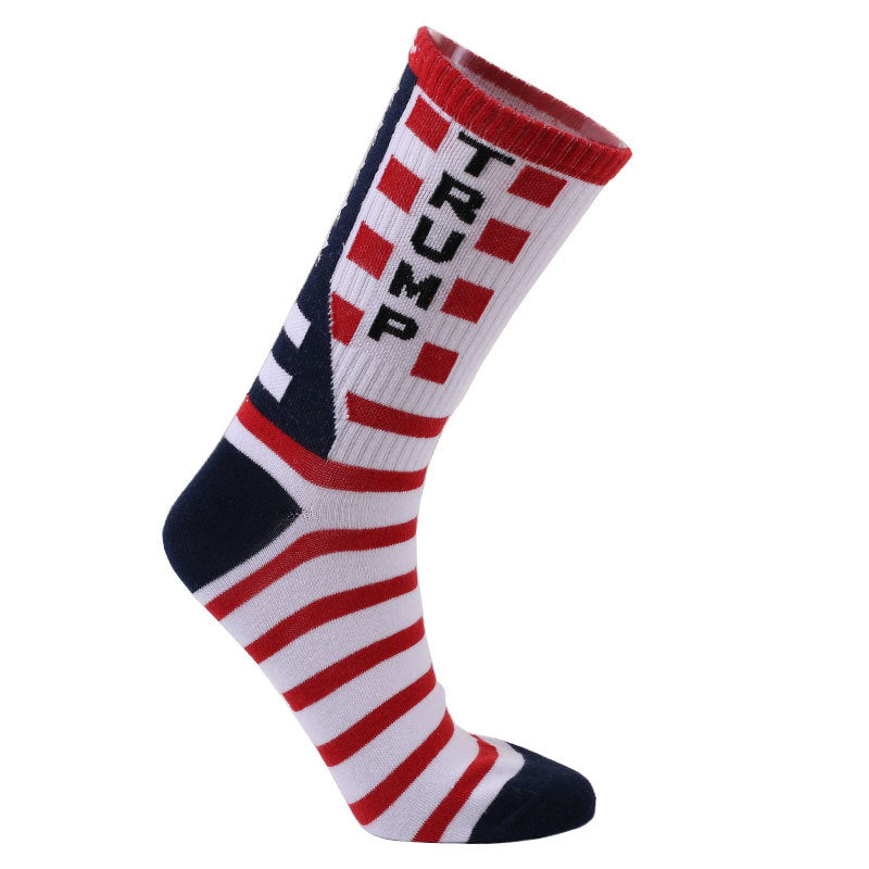 Wholesale United States Flag Casual Letter Striped Socks
