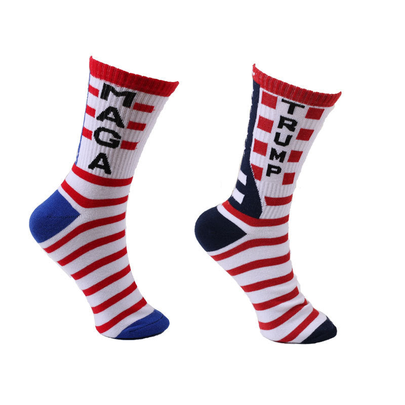 Wholesale United States Flag Casual Letter Striped Socks