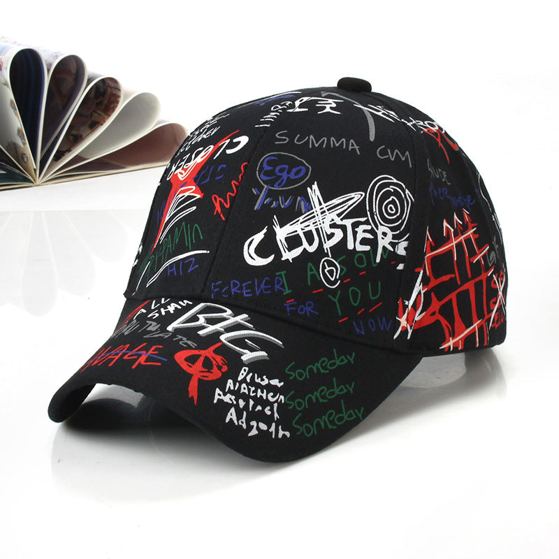 Gorra de béisbol con estampado de graffiti de algodón al por mayor