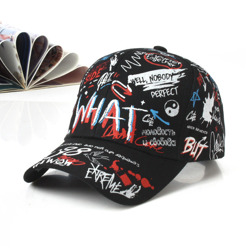 Gorra de béisbol con estampado de graffiti de algodón al por mayor
