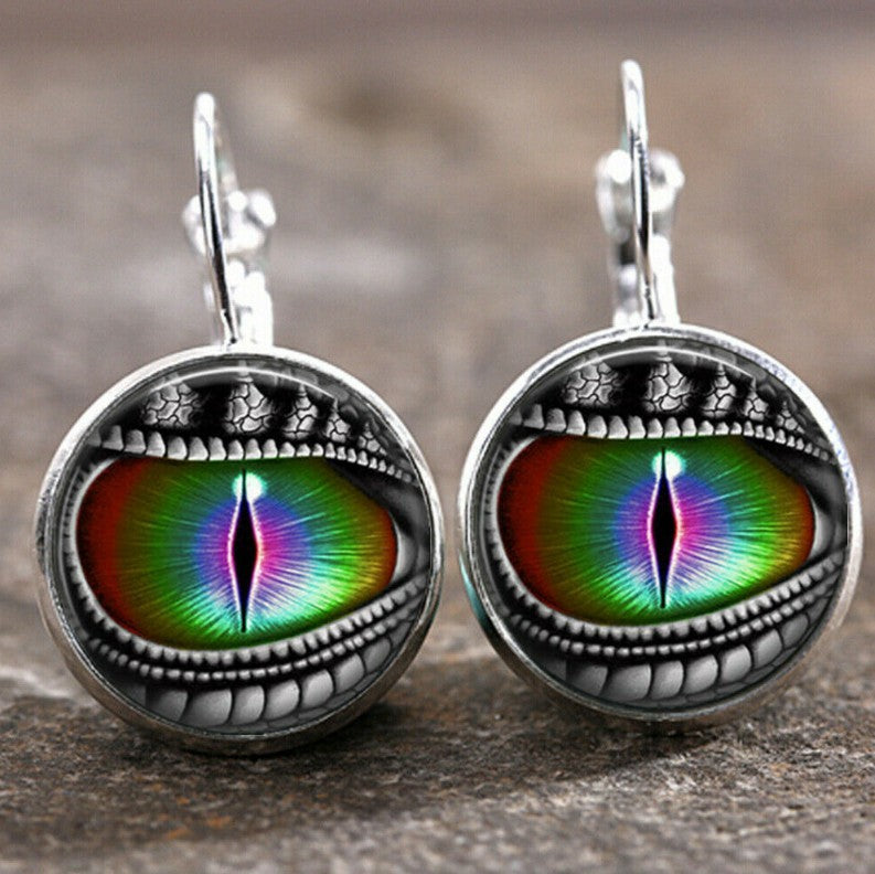 Wholesale Colorful Time Gem Moon Angel Earrings