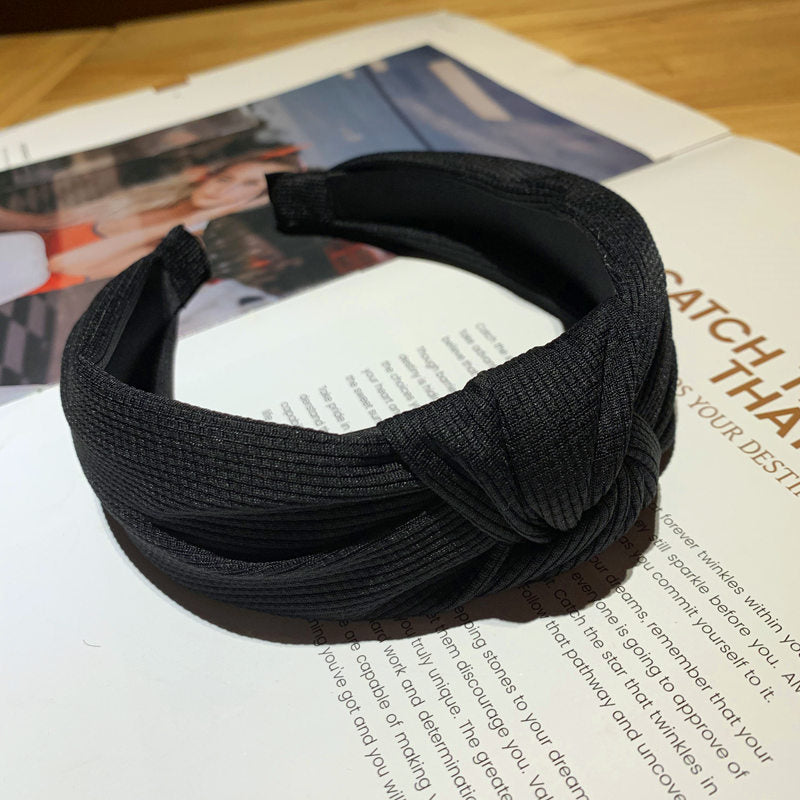 Wholesale Fluorescent Cloth Middle Knot Hairband Solid Color Fabric Headband