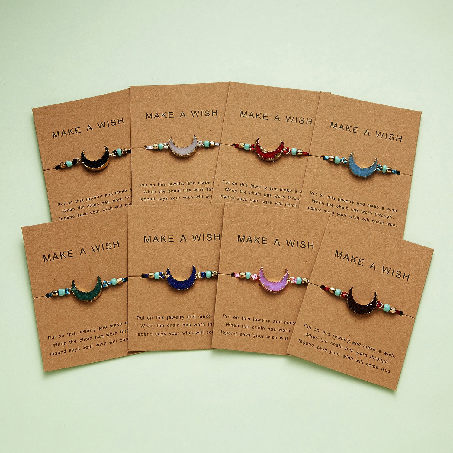 Wholesale Resin Imitation Natural Stone Handwoven Paper Card Bracelet