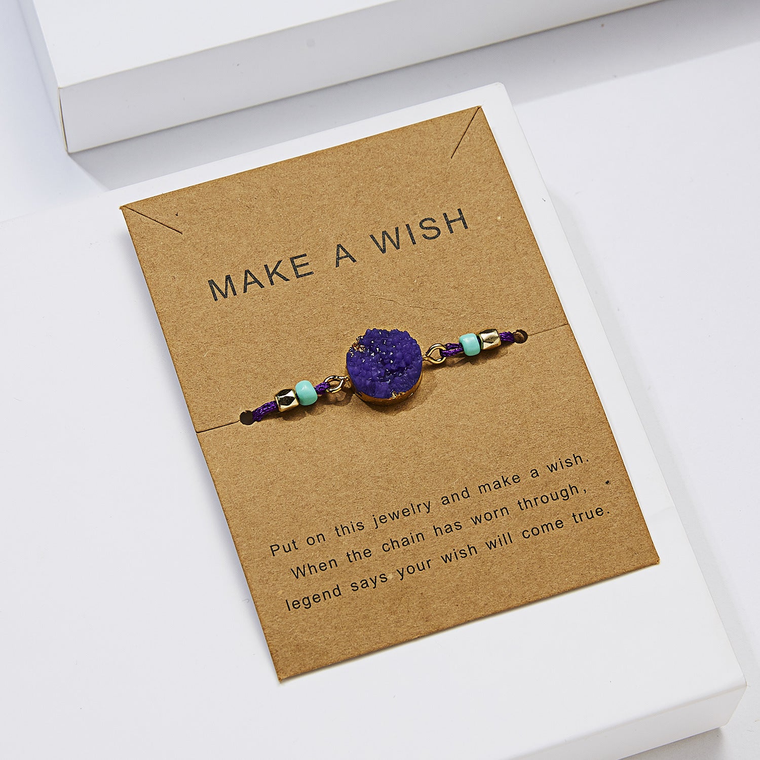 Wholesale Resin Imitation Natural Stone Handwoven Paper Card Bracelet