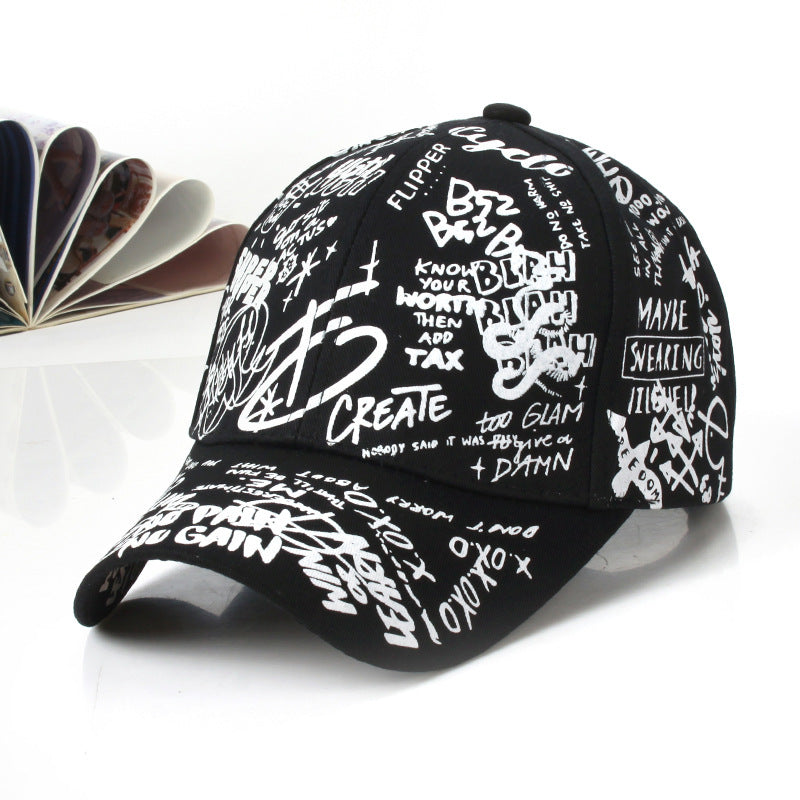 Gorra de béisbol con estampado de graffiti de algodón al por mayor