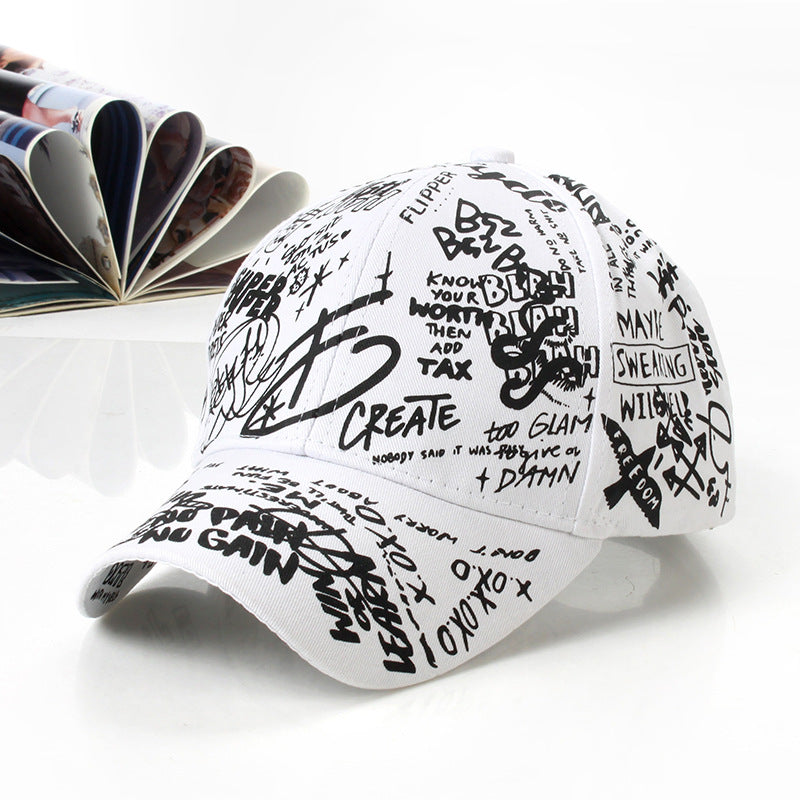 Gorra de béisbol con estampado de graffiti de algodón al por mayor