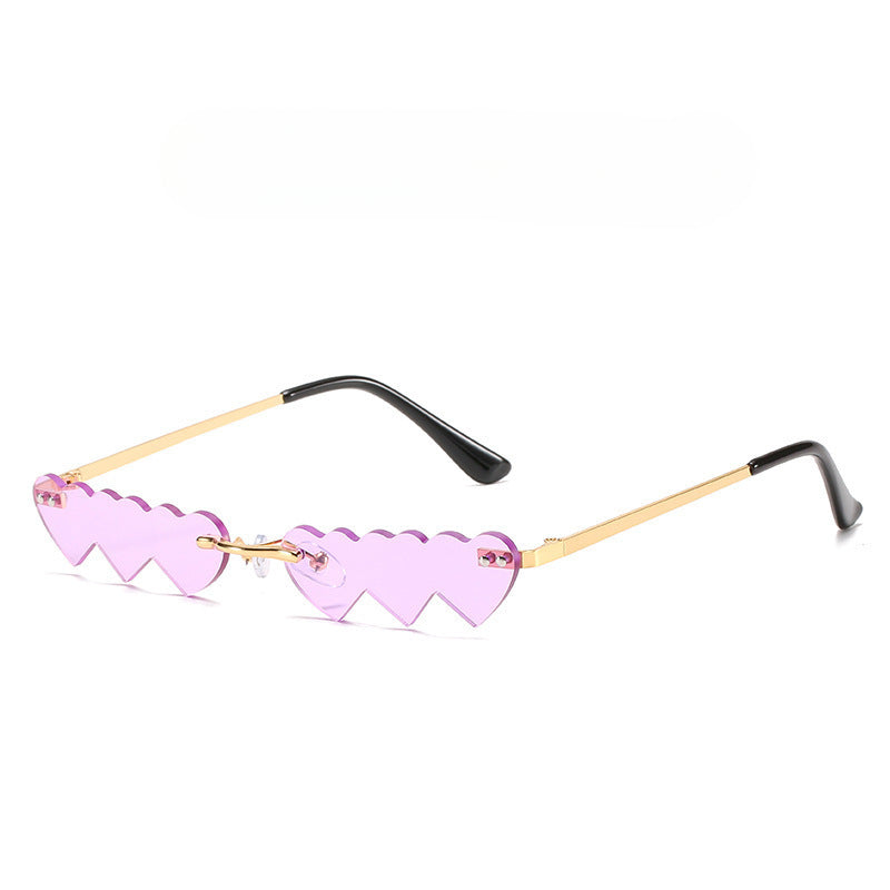 Wholesale Personalized Small Frame Connected Heart PC Sunglasses