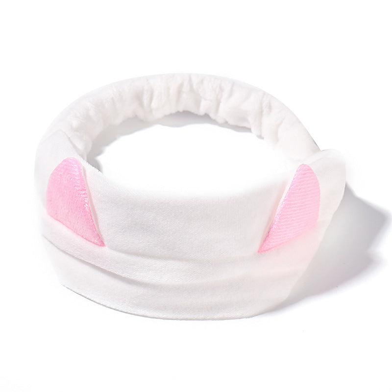 Wholesale Wash Head Cute Rabbit Ear Fabric Headband