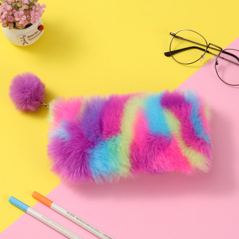 Wholesale Colorful Plush Pencil Bags