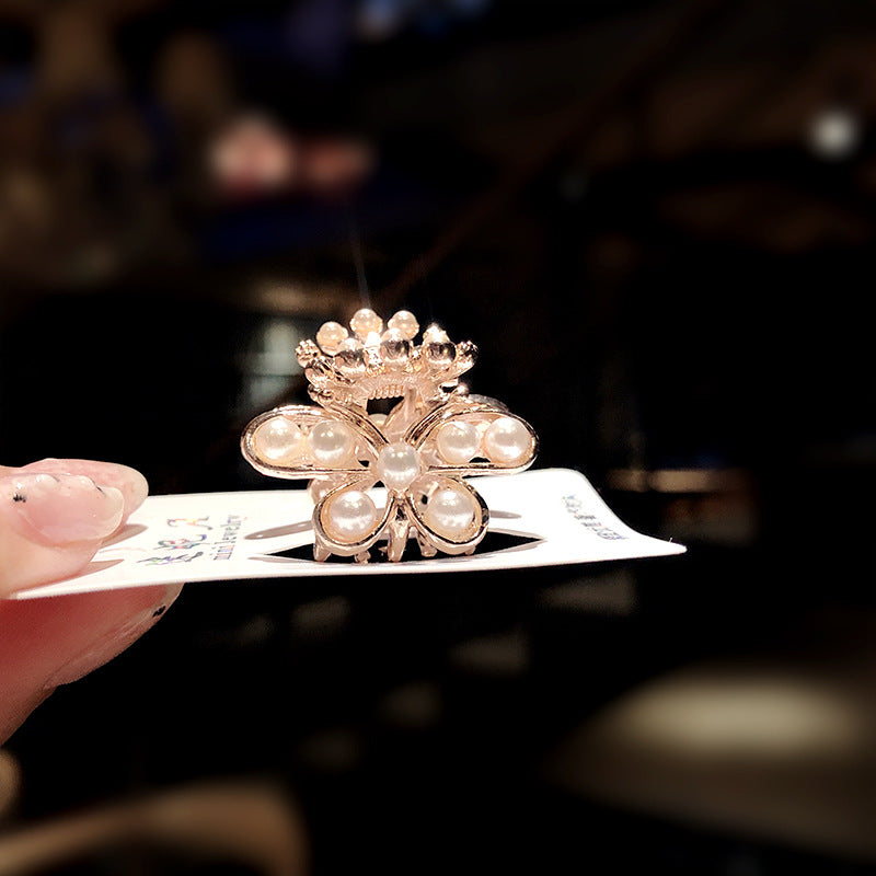 Wholesale women's exquisite pearl geometric small gripper  side or top ponytail clip