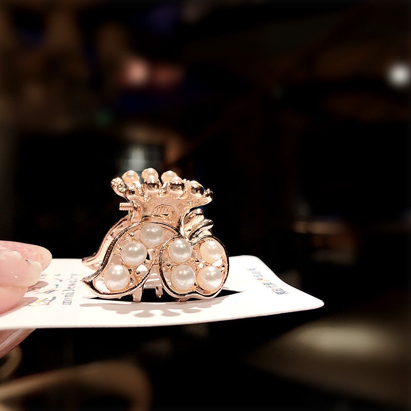 Wholesale women's exquisite pearl geometric small gripper  side or top ponytail clip