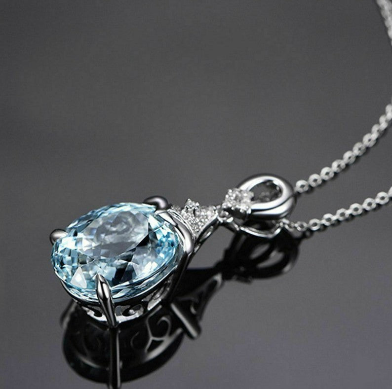 Wholesale  Carat Aquamarine Pendant Alloy  Necklaces