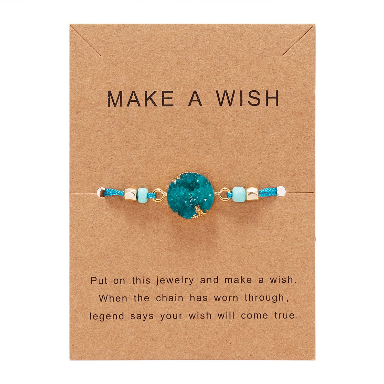 Wholesale Resin Imitation Natural Stone Handwoven Paper Card Bracelet