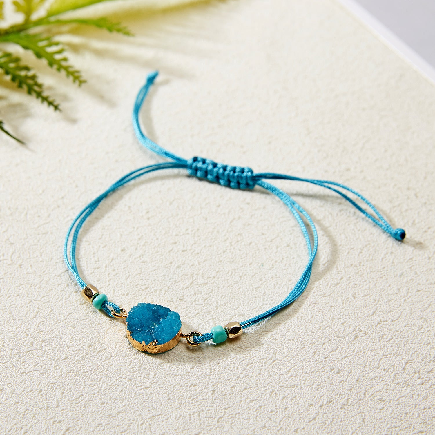 Wholesale Resin Imitation Natural Stone Handwoven Paper Card Bracelet