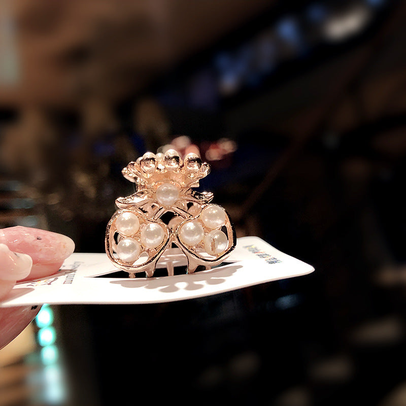Wholesale women's exquisite pearl geometric small gripper  side or top ponytail clip