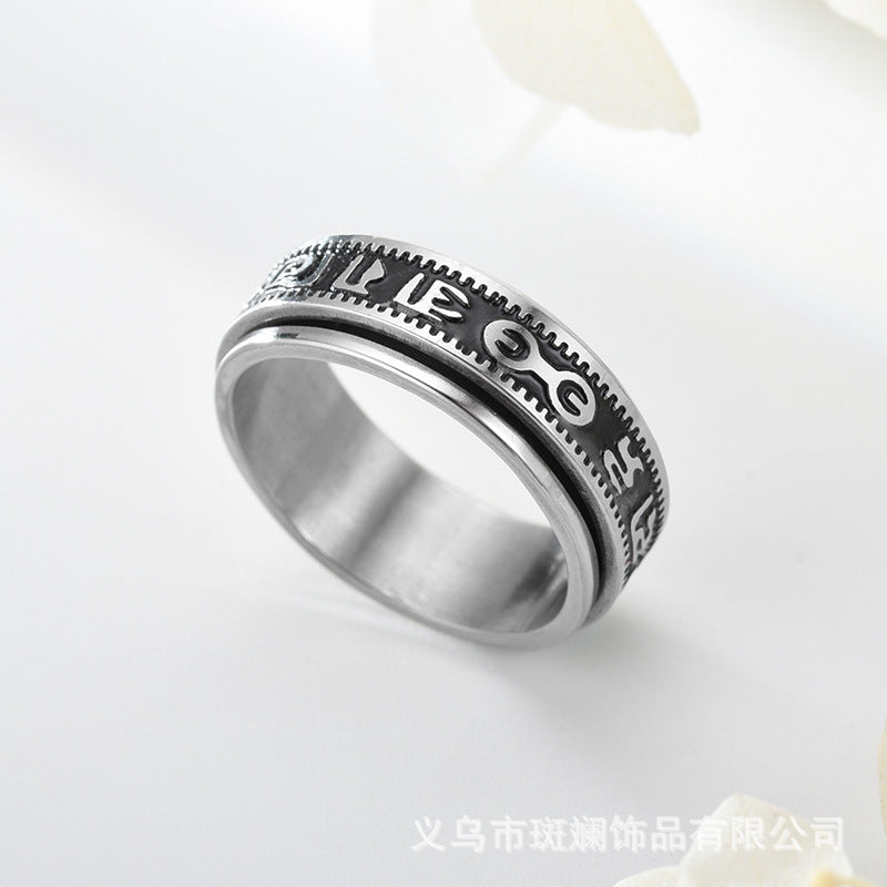 Wholesale Mantra Rotating Titanium Steel Ring