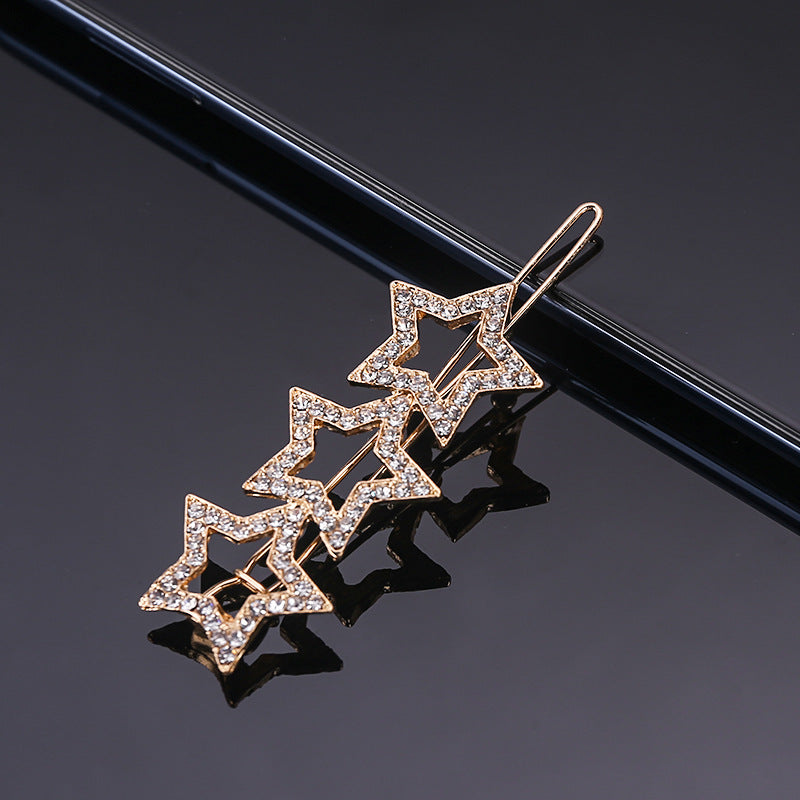 Wholesale Pentagram Rhinestone Hair Clips