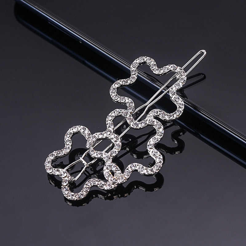 Wholesale Pentagram Rhinestone Hair Clips