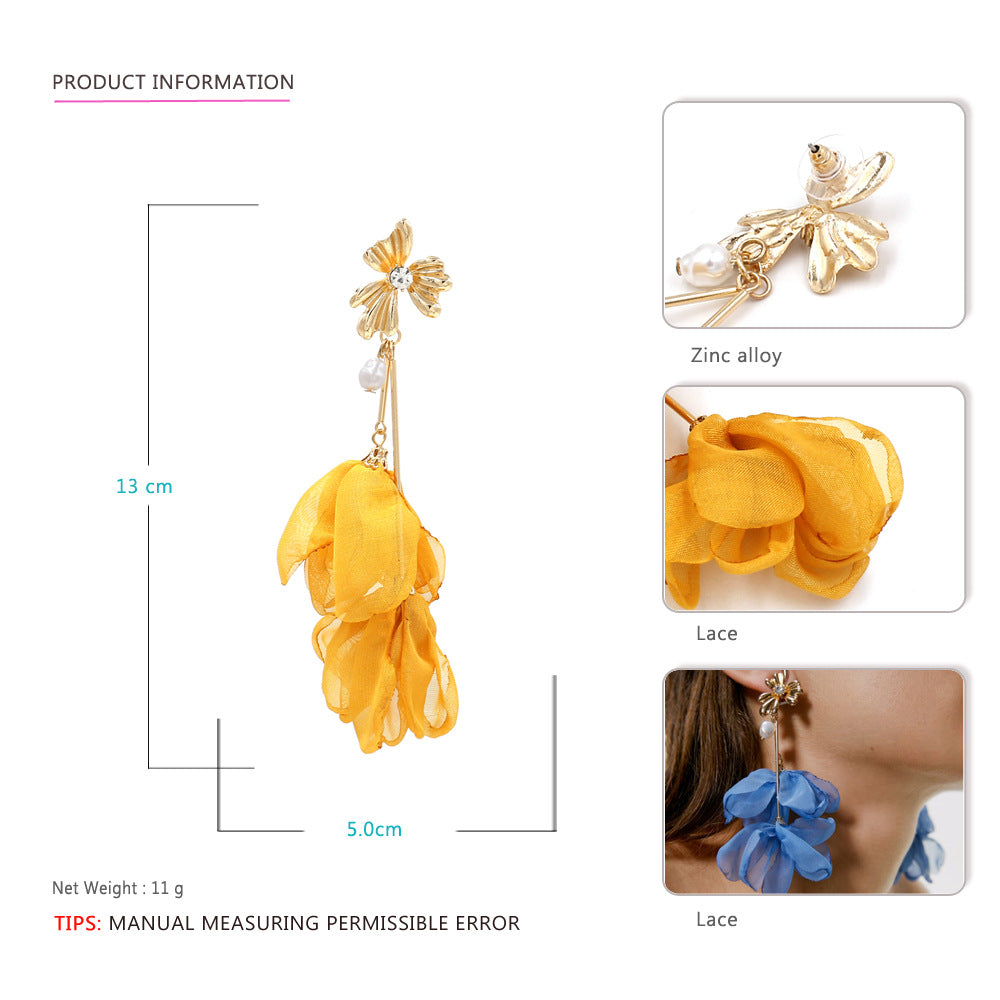 Wholesale Handmade Fabric Flower Earrings