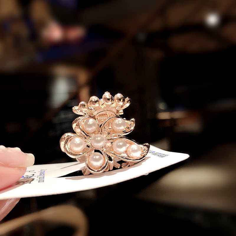 Wholesale women's exquisite pearl geometric small gripper  side or top ponytail clip