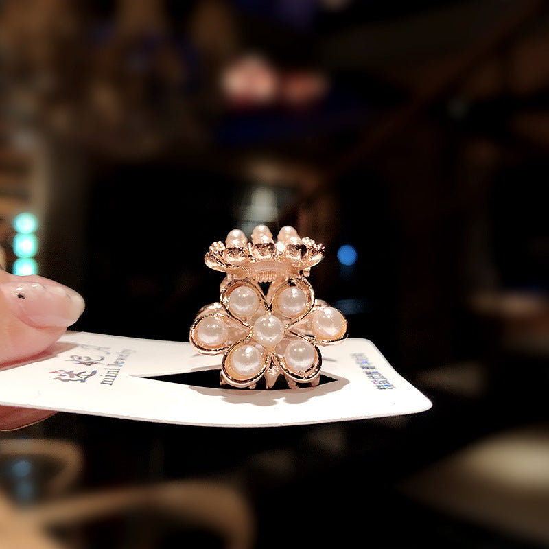 Wholesale women's exquisite pearl geometric small gripper  side or top ponytail clip