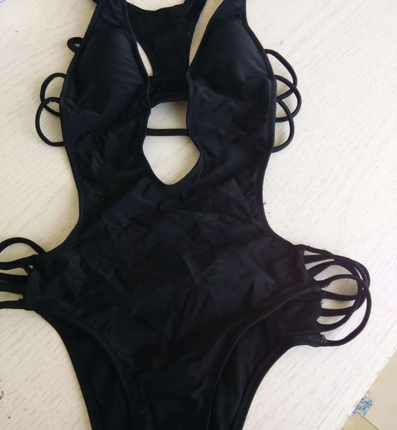 Wholesale Rope Printing One Piece Polyester Fiber Swimwear