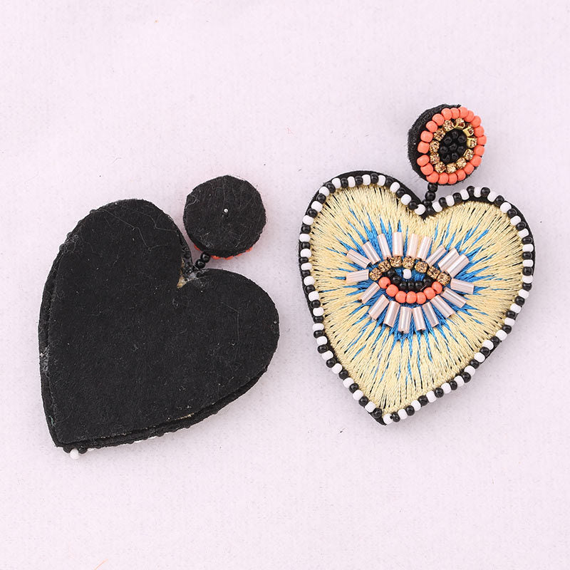 Wholesale 10PCS Heart-shaped Glass Tube Pendant Earrings