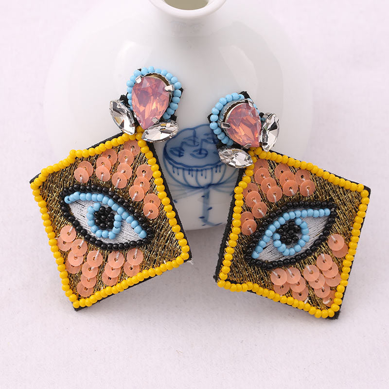 Wholesale Diamond Eye Pendant Water Diamond Earrings