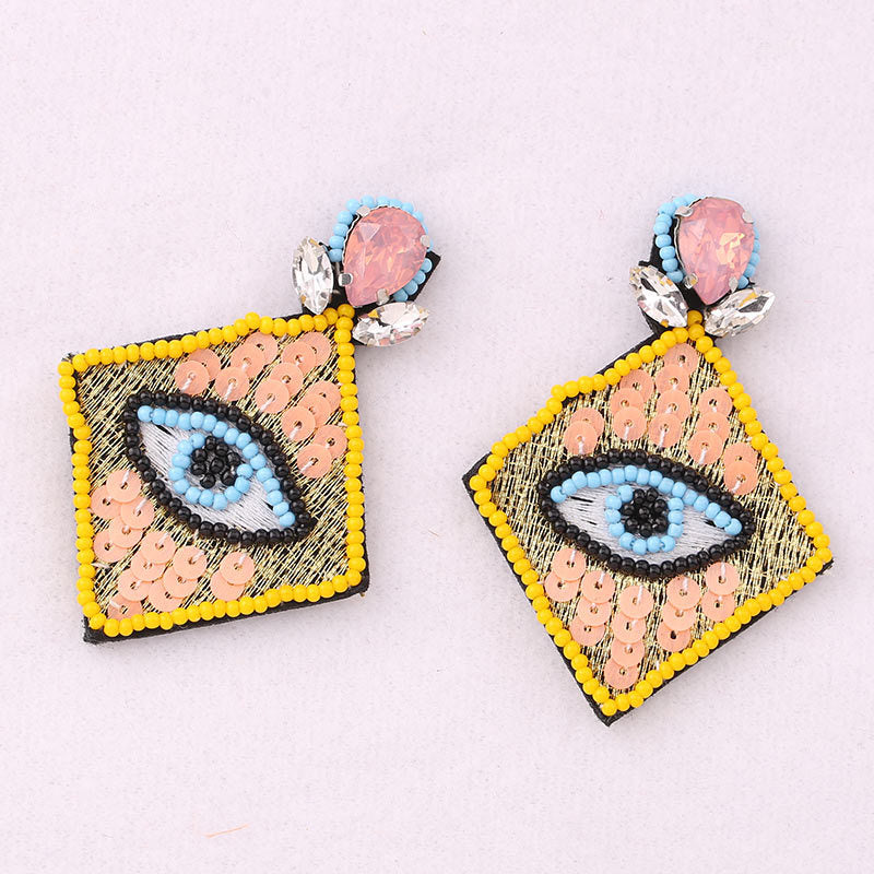 Wholesale Diamond Eye Pendant Water Diamond Earrings
